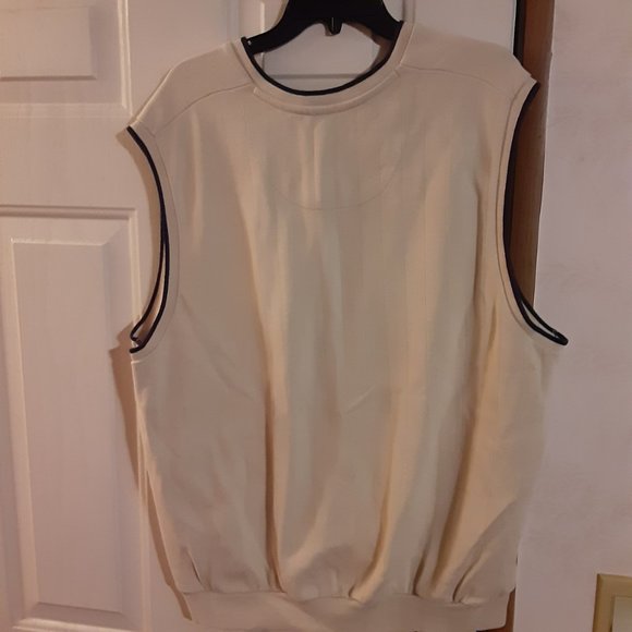 Steve Stricker for Fairway Sport Men's Golf Cream/Navy Blue Sweater Vest XL - Picture 3 of 7